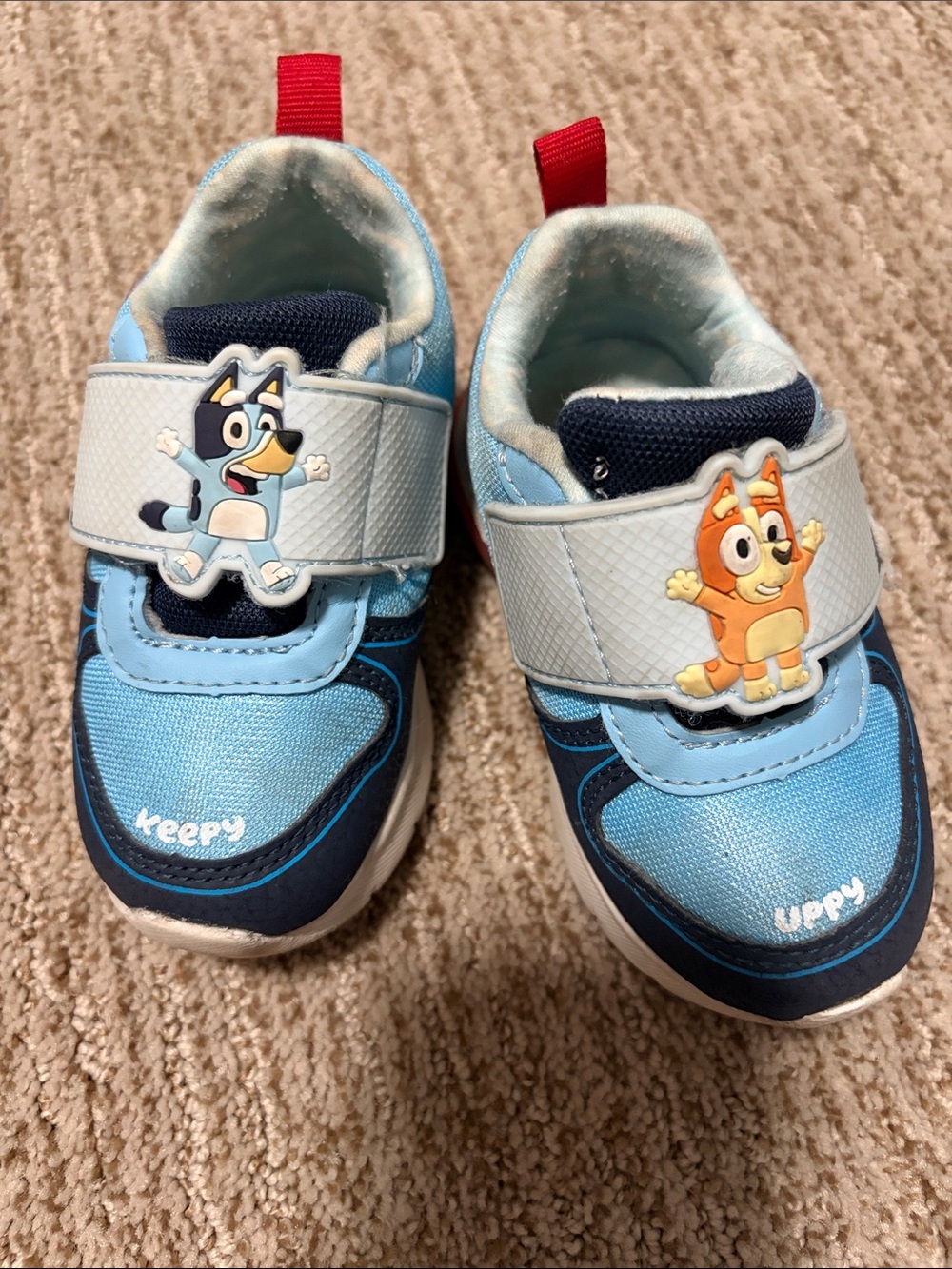 Blue Kids Character Light-Up Sneakers with Hook-and-Loop Strap